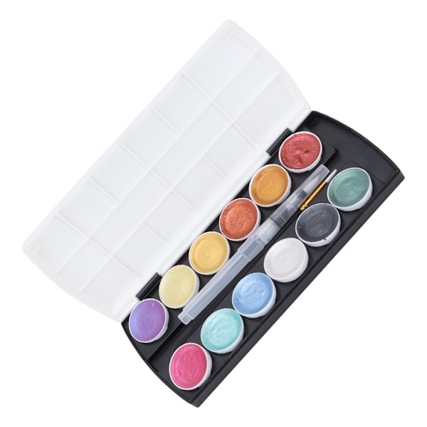 Akvarellmaling Solid 12 farger bærbar pigment kunstsett for maleri Graffit Design