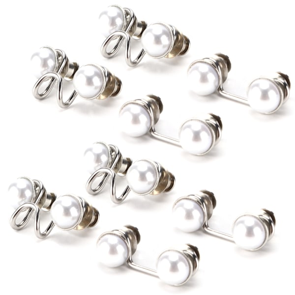 16Pcs Button Pins Reusable Sturdy Durable Detachable Card Slot Design Convenient Jean ButtonSmall White Pearl