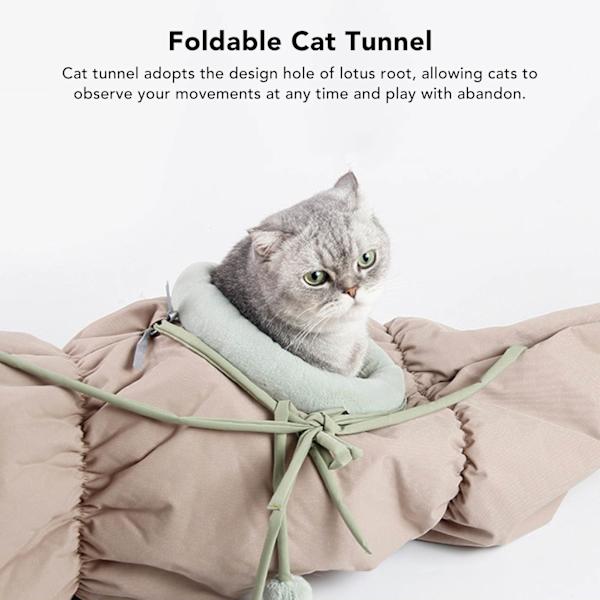 Lotus Rod Kat Tunnel Sød Foldbar Hængende Kat Hængekøje Kat Interaktive Legetøj med Plys Kant til Kæledyr Tilbehør Green