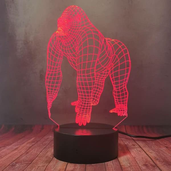 Orangutang 3D Optisk Nattlys Illusjon Hjem Nattbord