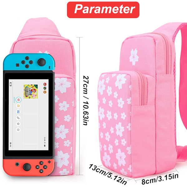 Resväska för Nintendo Switch/ Lite / OLED, Bärbar liten slängväska över axeln förvaring ryggsäck för NS Consolo, för män, kvinnor
