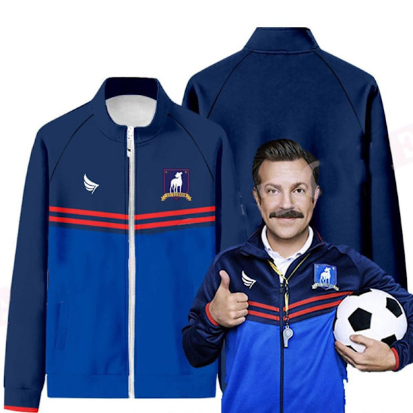 Ted Lasso Säsong 2 Fotbollströja Vintermode Herr/Dam AFC Richmond Cosplay Harajuku Cardigan Ståkrage Dragkedja Jacka 5 S