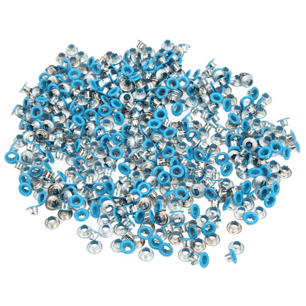 500 st Öglett Grommet Rund Kant Färg Fint Utövande Bra Seghet Metall Öglor för Skor KläderBlå