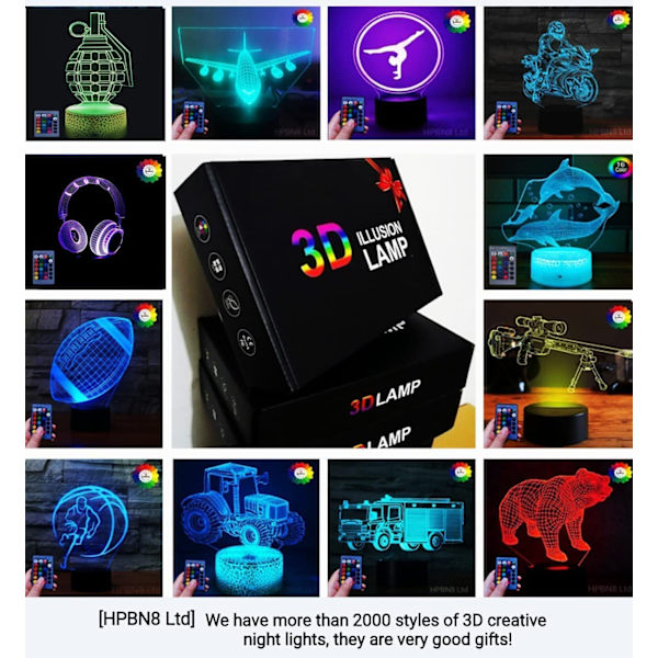 Optisk Illusion 3D Gevär Sniper Rifle Nattlampa USB-driven Touch Switch Fjärrkontroll LED Dekoration 3D Lampa 7/16 Färger Byter Julbarn Ki