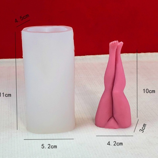 Människokroppen silikon form, 3D sexig flicka ben form Candle Moul