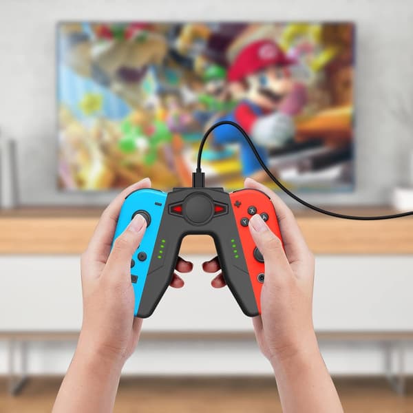 Lading håndgrep for NS Switch & OLED-modell - Kontrollerladerholder med indikator for Switch