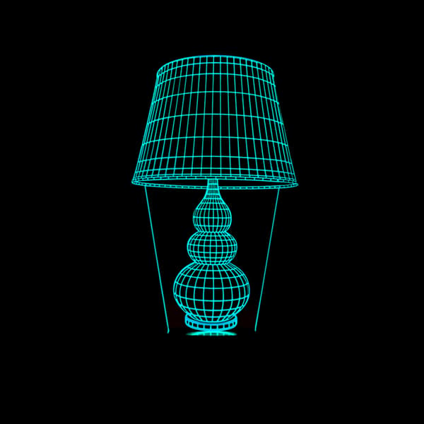 Skrivebordslampe Natlampe, 3D Illusionslampe, 7 farveskift