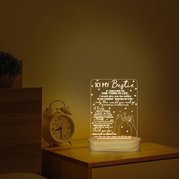 Min bedste veninde gave, 3D illusion lampe Jeg elsker dig venner natlys til bedste veninde