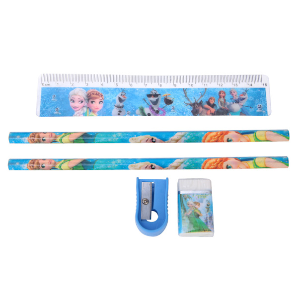 Kombination Stationery Set Cartoon Pennfodral 6-i-1 Kit för Barn Studenter Present (Princess)