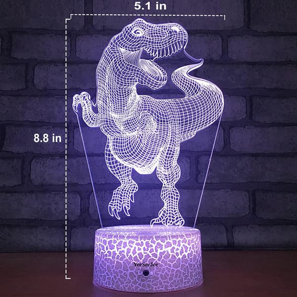 Hest + Dinosaur 3D nattlys (2-i-1 pakke)