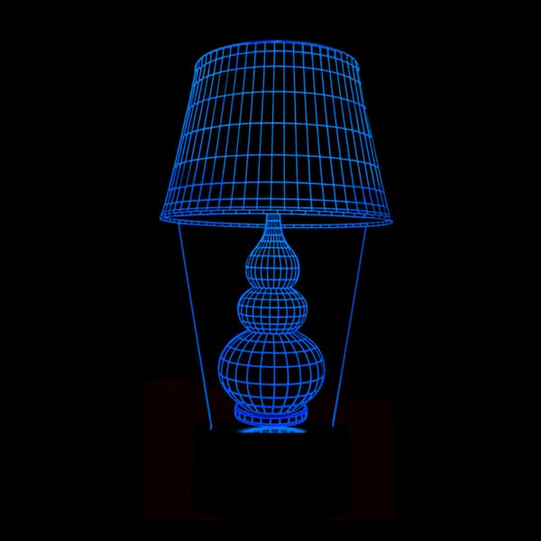 Skrivebordslampe Natlampe, 3D Illusionslampe, 7 farveskift
