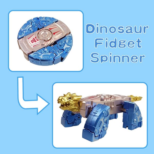 3 stk. transformerbare fidget spinner-leker - transformerbar dinosaur-spinner, stresslindrende sensoriske leker for barn og voksne, bursdagsgave B