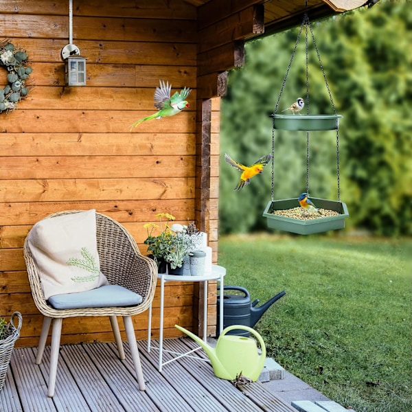 Hängande fågelbad, fågelbad - fågelmatare, 2 i 1 XL hängande fågelmatare och fågelbad för utomhusbruk, hängande fågelbad för utomhusbruk