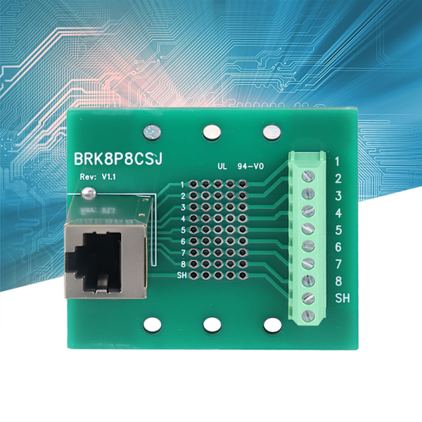 RJ45 Ethernet-kontaktbrytningspanel 8P8C Nätverksport Skruvplintkort med Fäste för Datorer Routrar Switcher