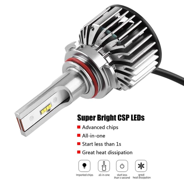 1 Par Super Lyse Bil LED-Hodelyskit Hodelyspærer 6000K 55W 9012
