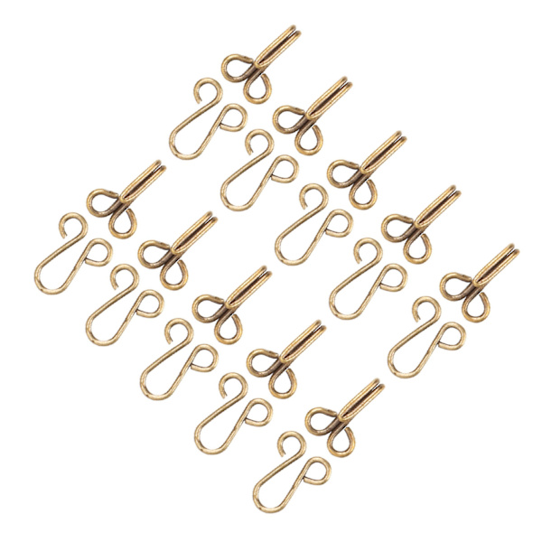 10 stk. Pelsfrakkekrokfester Sy til Overcoat Underklær (Bronse)