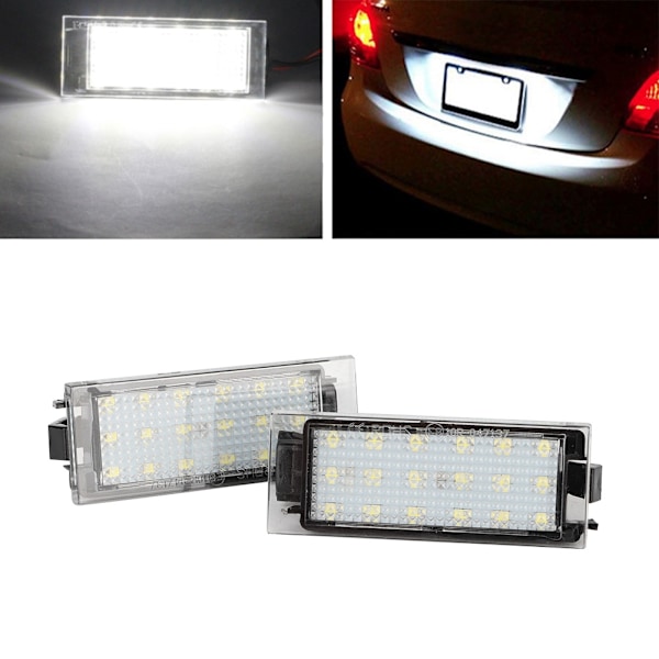 2 st 18 LED-lampor för registreringsskylt Passar Renault Clio Laguna Megane