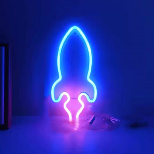 Neonljus Raket Neonljusskylt  LED Blå