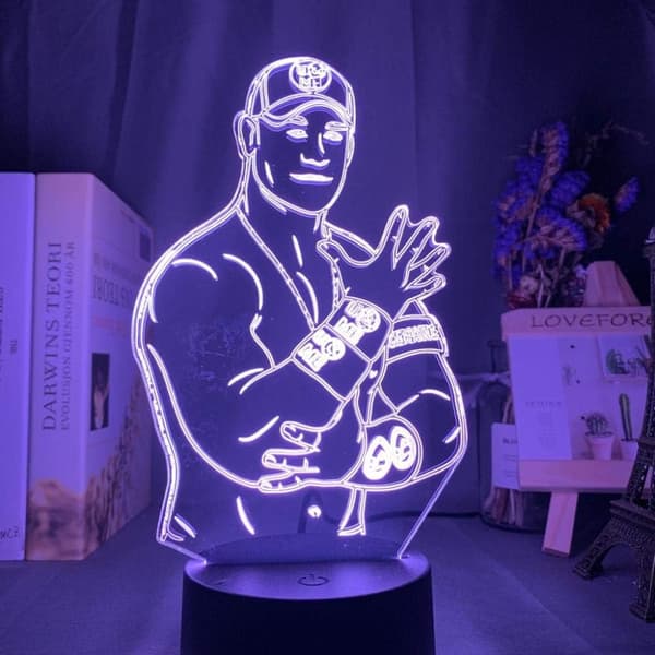 3D LED Natlampe, 3D Optisk Illusionslampe Touch Wrestling