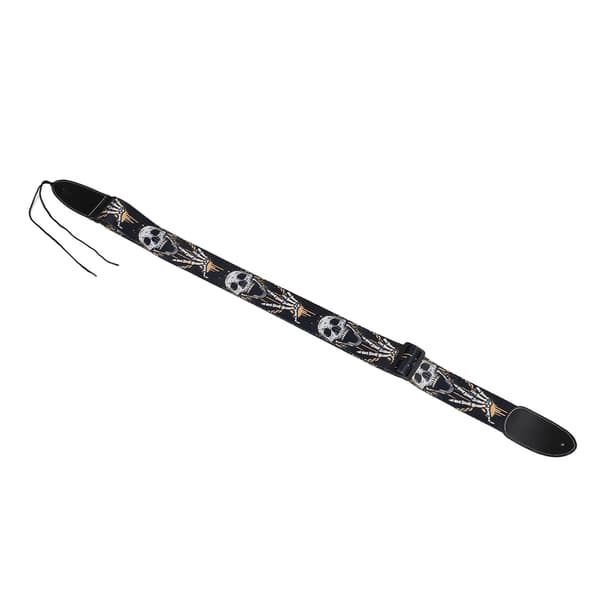 Guitarrem Cool Skelet Design Justerbar 2 Tommer Bred Polyester Guitarrem til Bas Elektrisk og Akustisk Guitar