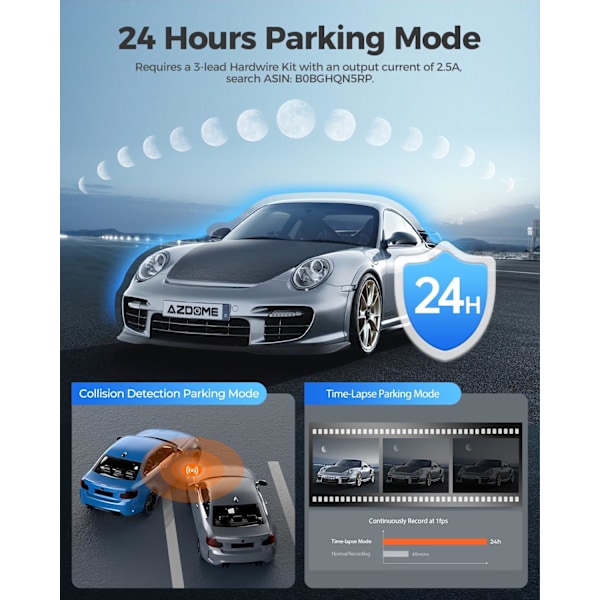 4K Dash Cam 5G WiFi GPS, WDR Super Night Vision Camera for Car, G-Sensor, Parking Mode, Free 64GB SD Card, 170° Wide Angle Dashcam, Loop Recording, V