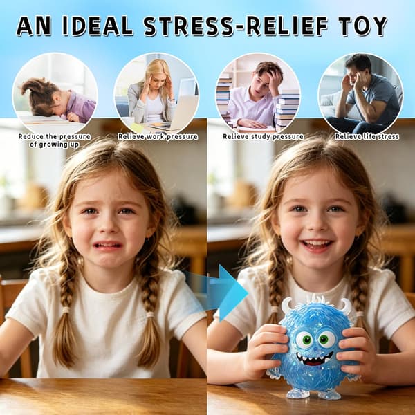 3-pak søde dyre-squishy-legetøj, vaskbare langsomt stigende stressaflastende fidget-bolde til alle aldre