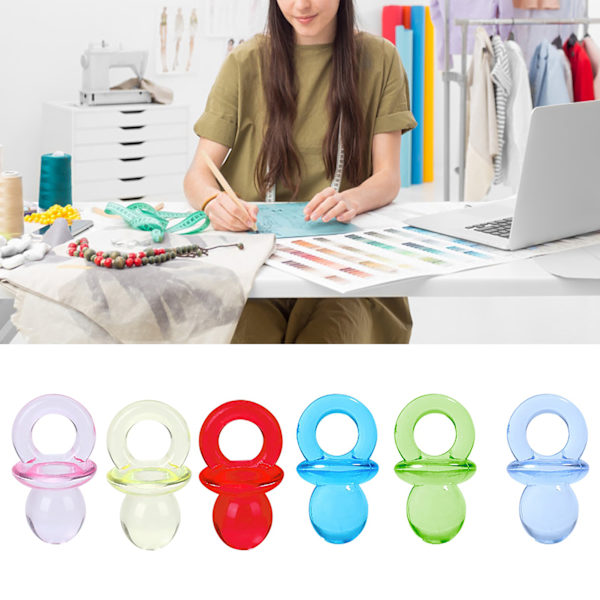100 st akryl transparenta bröstvårtor babyshower present kläder accessoarer dekorationer (färgglada)