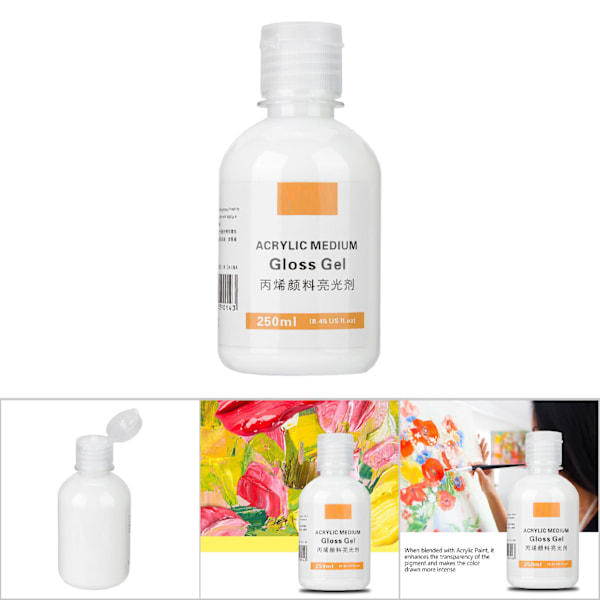 Kunstnertegning Pigment Polsk Akryl Medium Glans Gel Kunst Tilbehør (250ml)