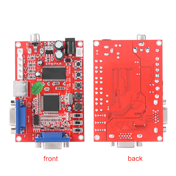 VGA til RGBS/CGA/AV/S Video Konverter Høy til Lav Oppløsning Kort for Arcade Spill med Kabel