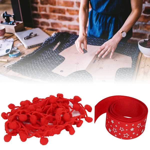 2 st 25 mm band/10 mm bolltryck band DIY presentförpackningsmaterial klädnad prydnad tillbehör Typ 1