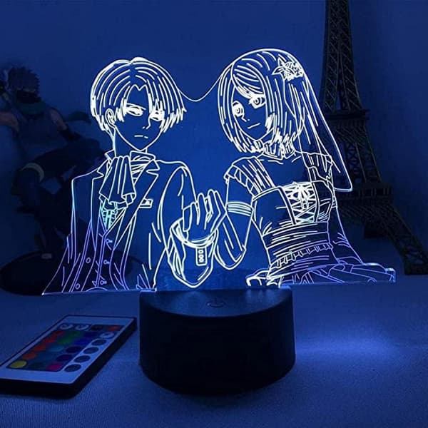 Attack on Titan 3D Anime Lampe Natt Levi Ackerman Illusjon N