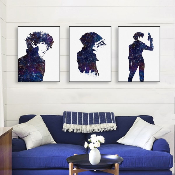 Bounty Hunter Wall Art Lærredstrykplakat, Enkelt Mode Vandfarve Kunsttegning