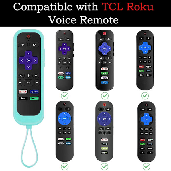 3-pack fjärrkontrollskydd passar till Roku TV | Onn Roku | TCL Hisense Roku silikon skyddande kontrollfodral universellt för Roku Express 2021 Roku B