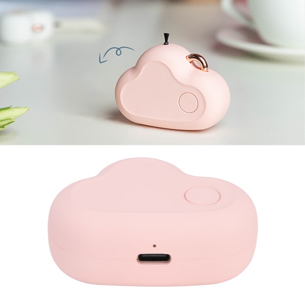 480mAh Mini Luftrenser Bærbar USB-opladning Halshængende Cloud Style Luftrenser Pink