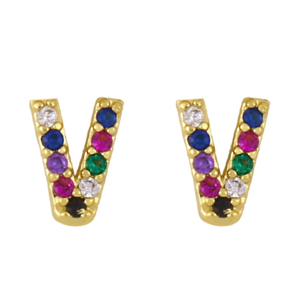 Örhängen  Post Rainbow Cubic Zirconia Guldpläterad
