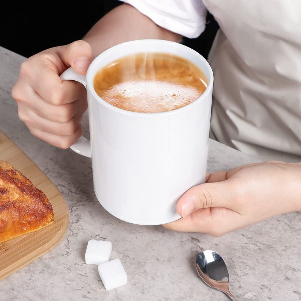 12 OZ Ekstra Stor Keramisk Kaffe Krus, Klassisk Porcelæn Supe