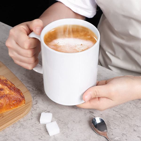 12 OZ Extra Stor Keramik Kaffe Mugg, Klassisk Porslin Supe
