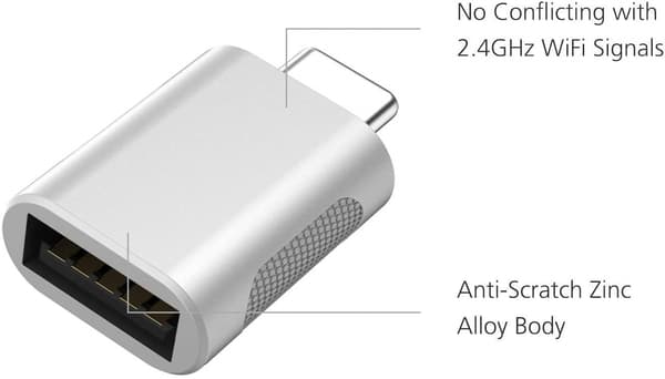 USB C till USB-adapter, USB-C till USB 3.0-adapter, USB typ-C till USB, till USB-honaadapter (Silver)