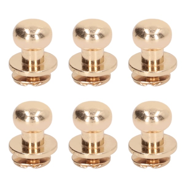 200 set Chicago-skruvar spik högglans 9x8mm utsökt utförande läder koppar nitfäste för DIY kläder väskor guld