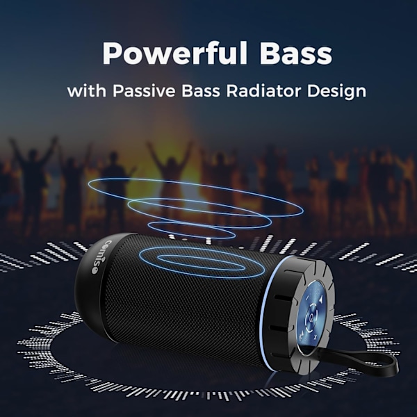 Bluetooth-kaiutin, IPX5 vedenkestävä kannettava kaiutin 360° HD Surround -äänellä, iskevä basso, langaton TWS-pariliitos, 24 tunnin toistoaika, Wi