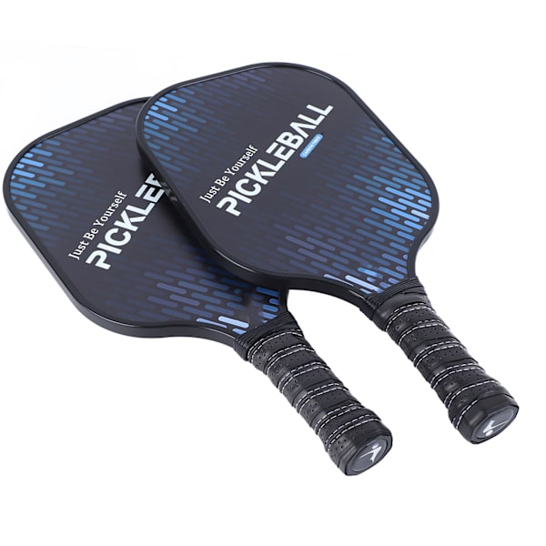 2 st Pickleball-rackset Hållbara Kolfiber PE Bekvämt Grepp Lätt Pickleball Set med 4 Bollar för Utomhus Hem Svart och Blå