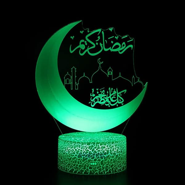 3D Natlampe LED Illusion Skrivebordslampe 7 Farveskift