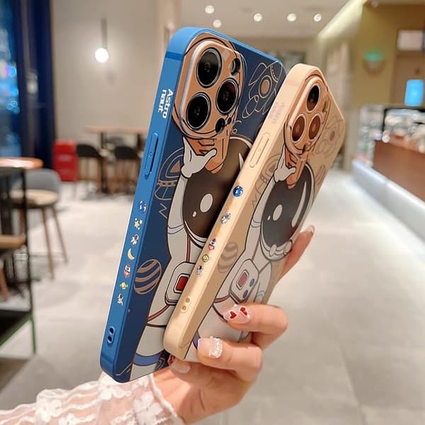 Kompatibel med iPhone 12 Pro   Astronaut Case Kvinnor Flickor