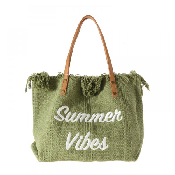 Naisten rantapussit, kirjotut kangaslaukut, yksinkertaiset crossbody-olkalaukut (ArmyGreen)