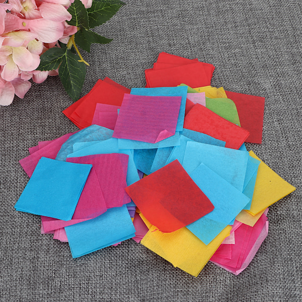 Firkant Papirkonfetti Blandet Farvet Papir Skrot Dekoration Fest Tilbehør 50g (5x5cm Farvet )