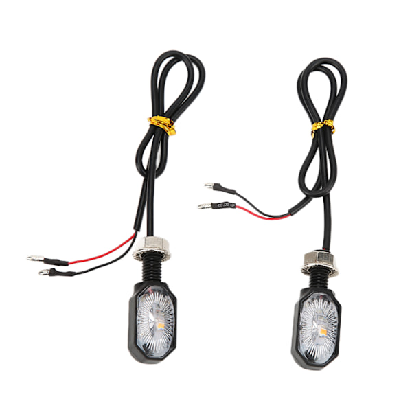 2 stk Universelle Motorsykkel Blinklys 12V Styrelys Mini Oval Lampe for ATV Scooter