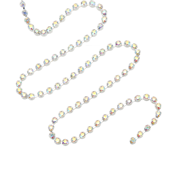 Rhinestone Trim 10yd oksidasjonsbestandig blank overflate robust holdbar utsøkt design mye brukt Rhinestone ChainAB farget Rhinestone på sølv