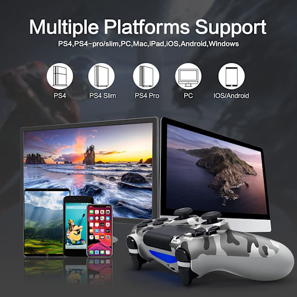 Gamepads för PS4/Pro/Slim/PC, Bluetooth Dual Vibration