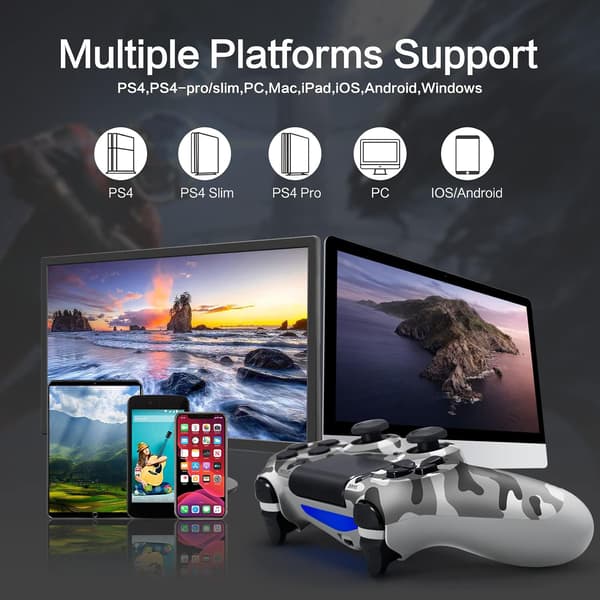 Peliohjaimet PS4/Pro/Slim/PC:lle, Bluetooth-kaksoisvärinä