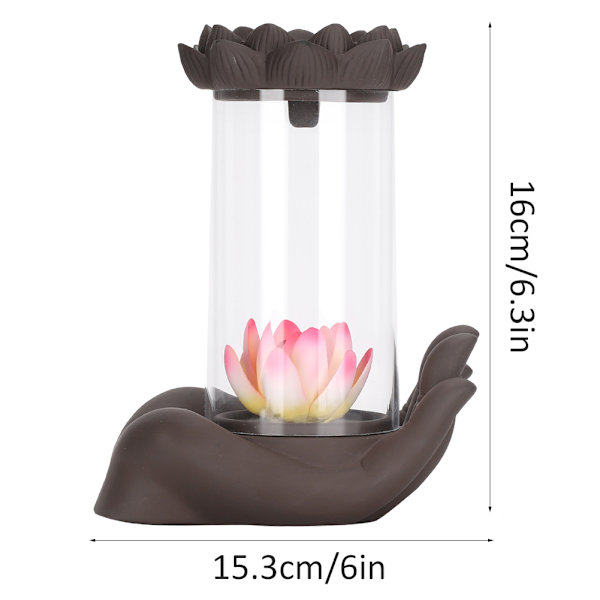 Buddha Lotus Form Backflow Rökelse Brännare Censer Hållare Hem Kontor Dekor Gåvor